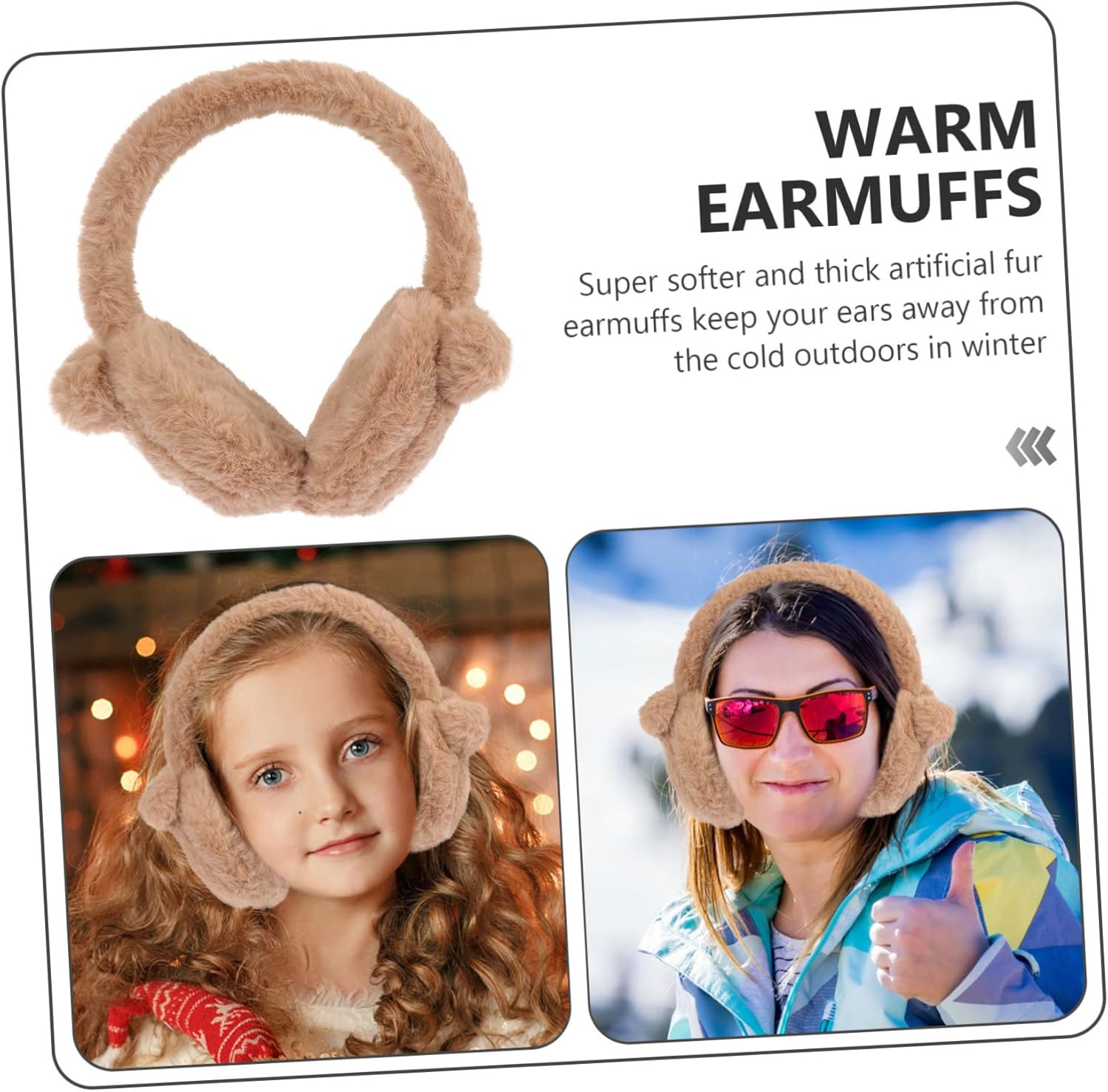 Adorable Cartoon Ear Warmer with Soft Muff for Winter