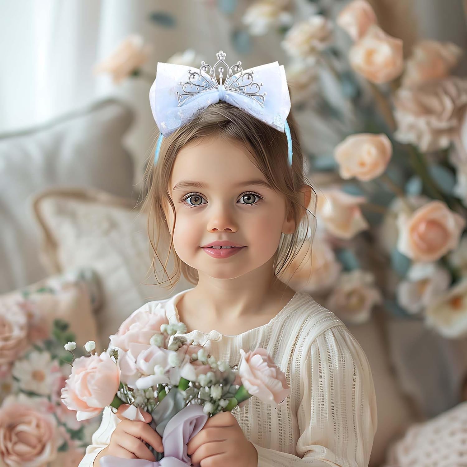 Lusofie Crown Headband Princess Tiara Hair Accessories Perfect for Girls