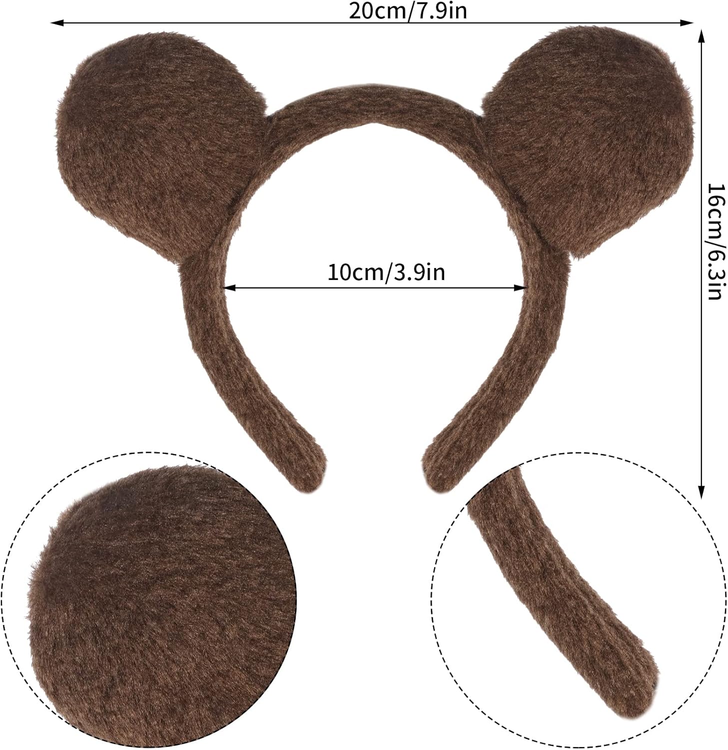 Kids Animal Brown Bear Costume Kit Halloween Party Accessories