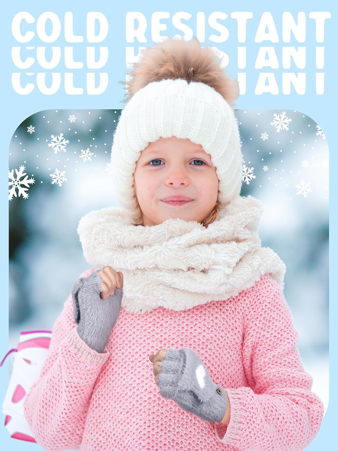 Geyoga 3 Pair Kid-Fingerless Gloves