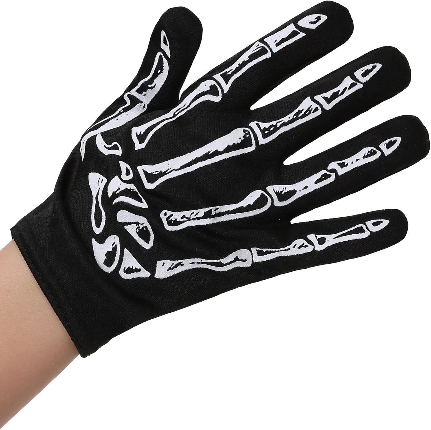 Fun Costumes Skeleton Costume Gloves for Kids Spooky Black Knit Gloves