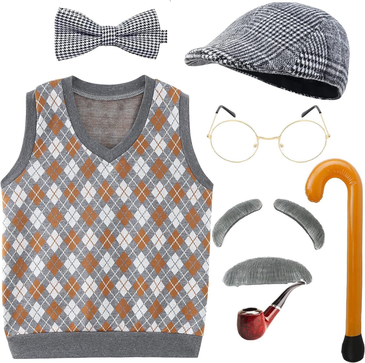 100 Days of School Halloween costume for Kids Old Man Look
