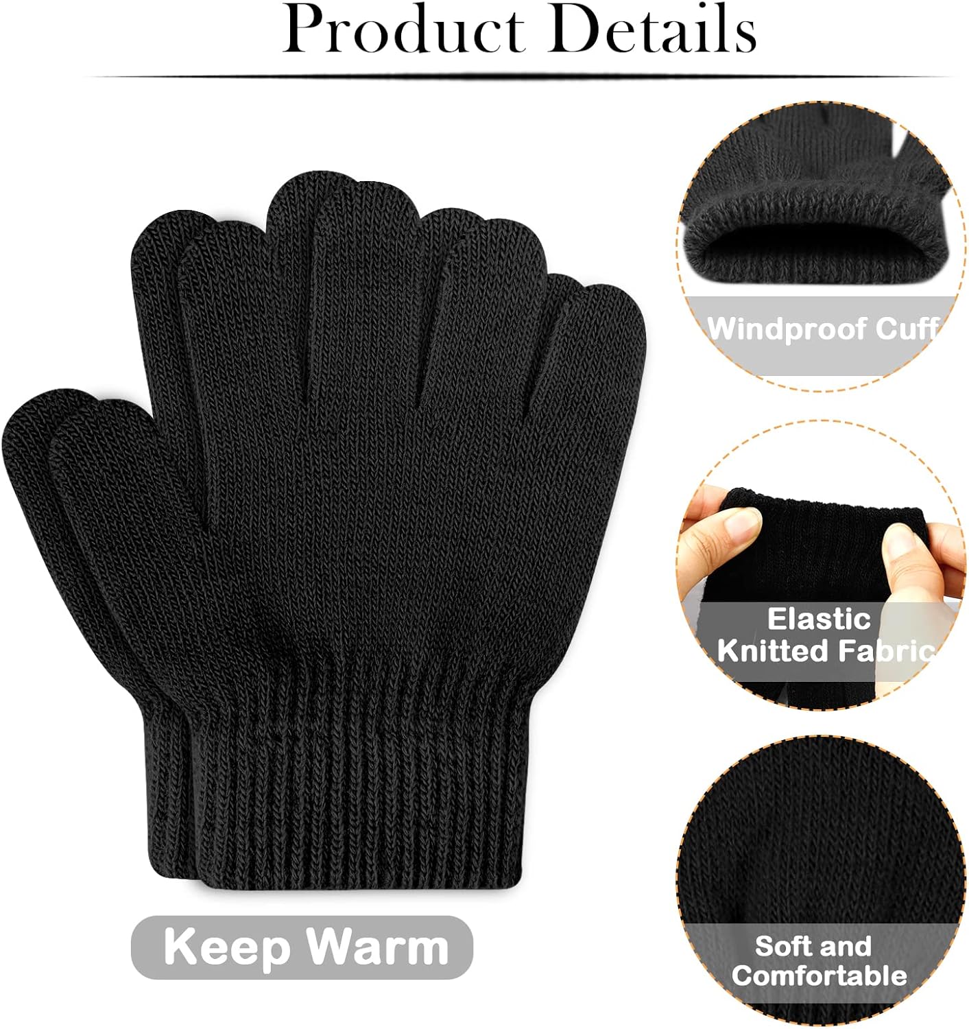 ONESING 6 Pair Baby Gloves Toddler Gloves Winter
