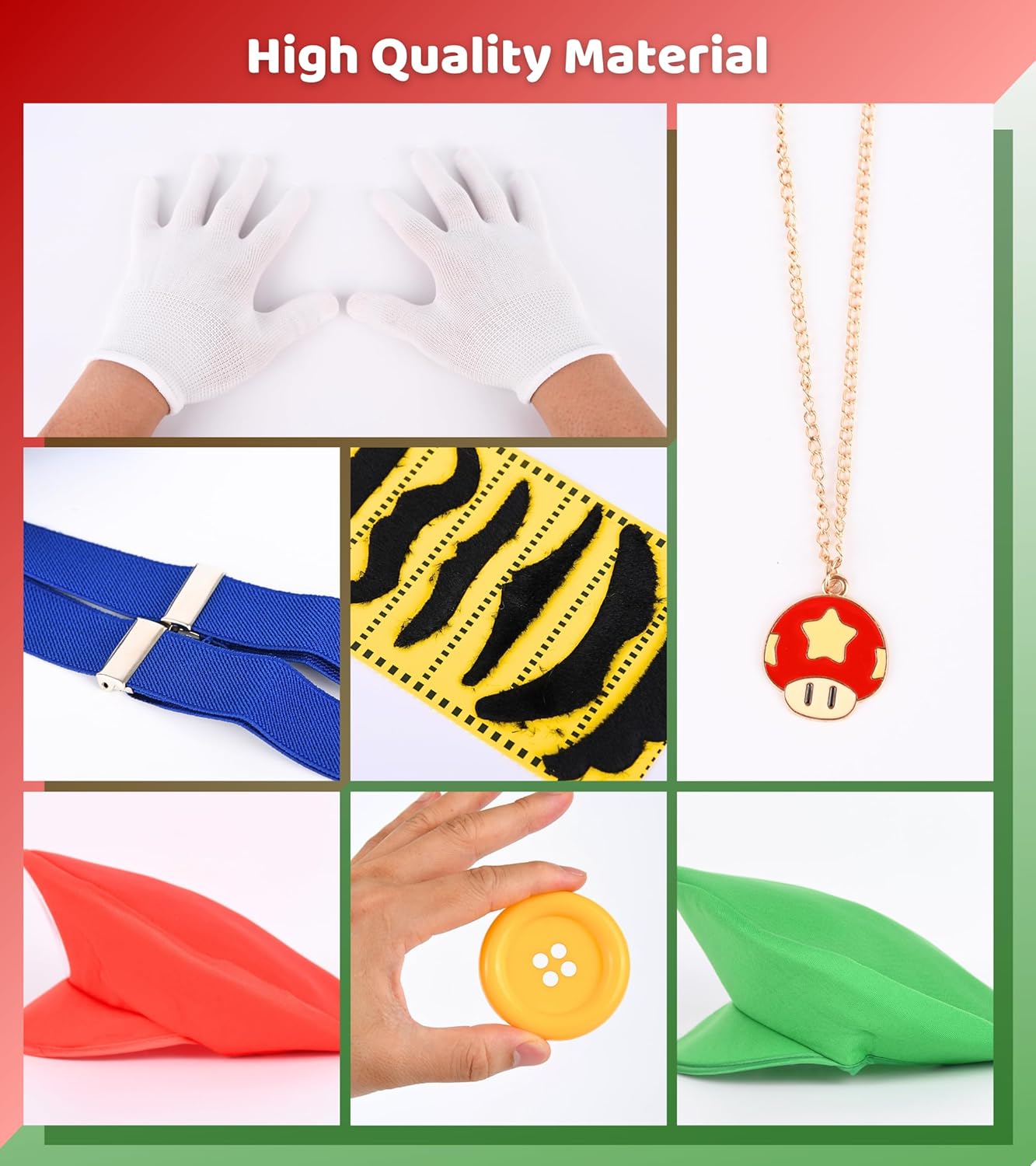 Mary Luigi Halloween Costume for Kids Hat Mustache Gloves More