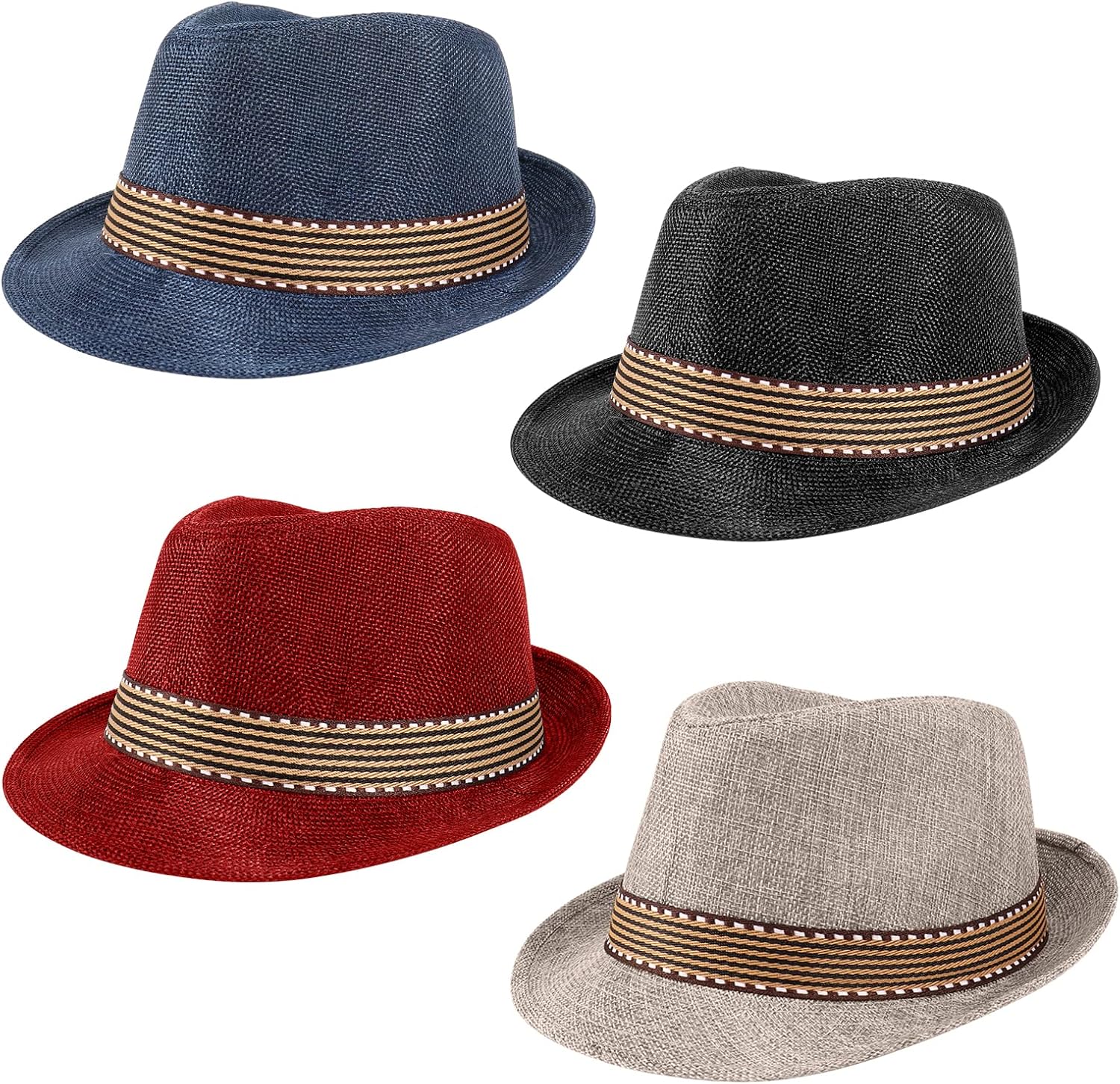 Ultrafun 4-Pack Kids Fedora Hats