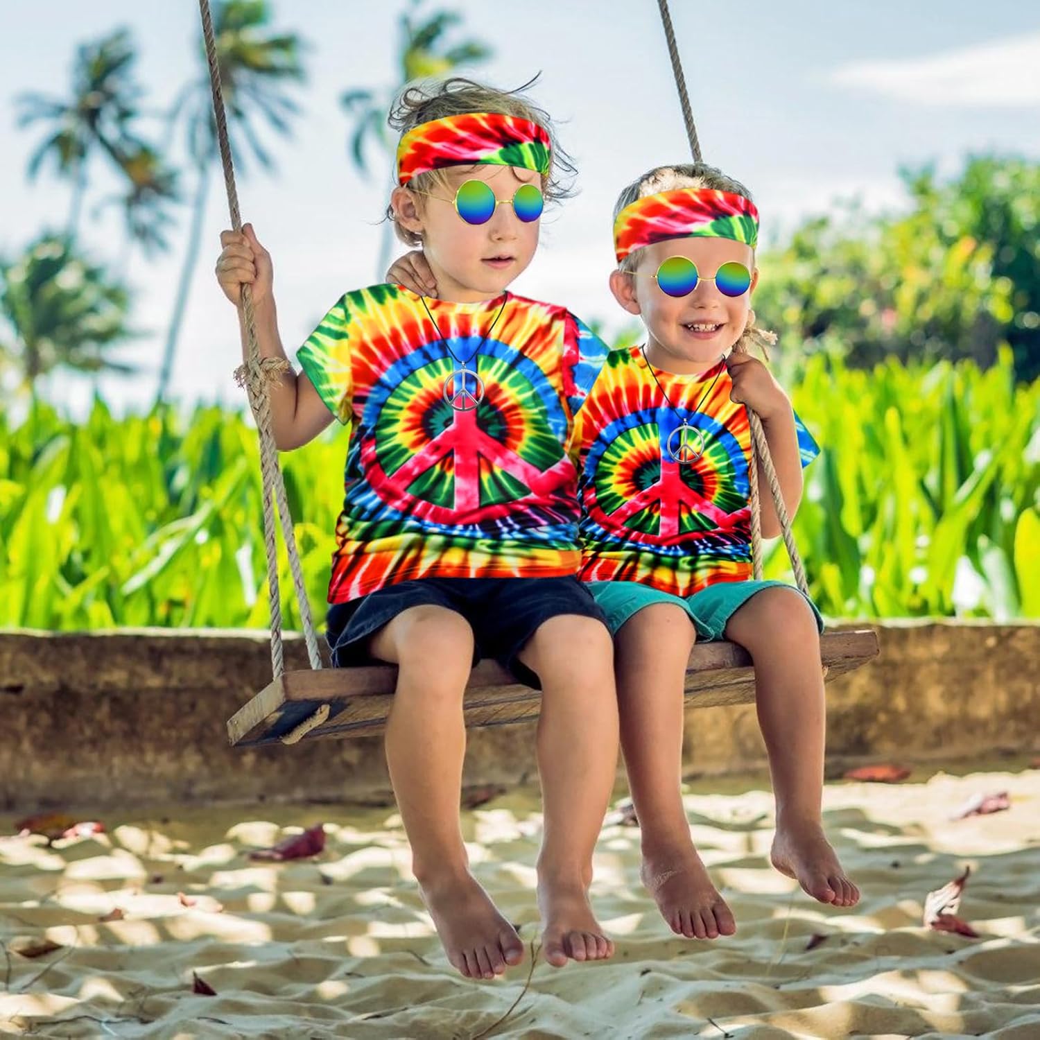 Boys Hippie Costume 4Pcs Set for Halloween Party