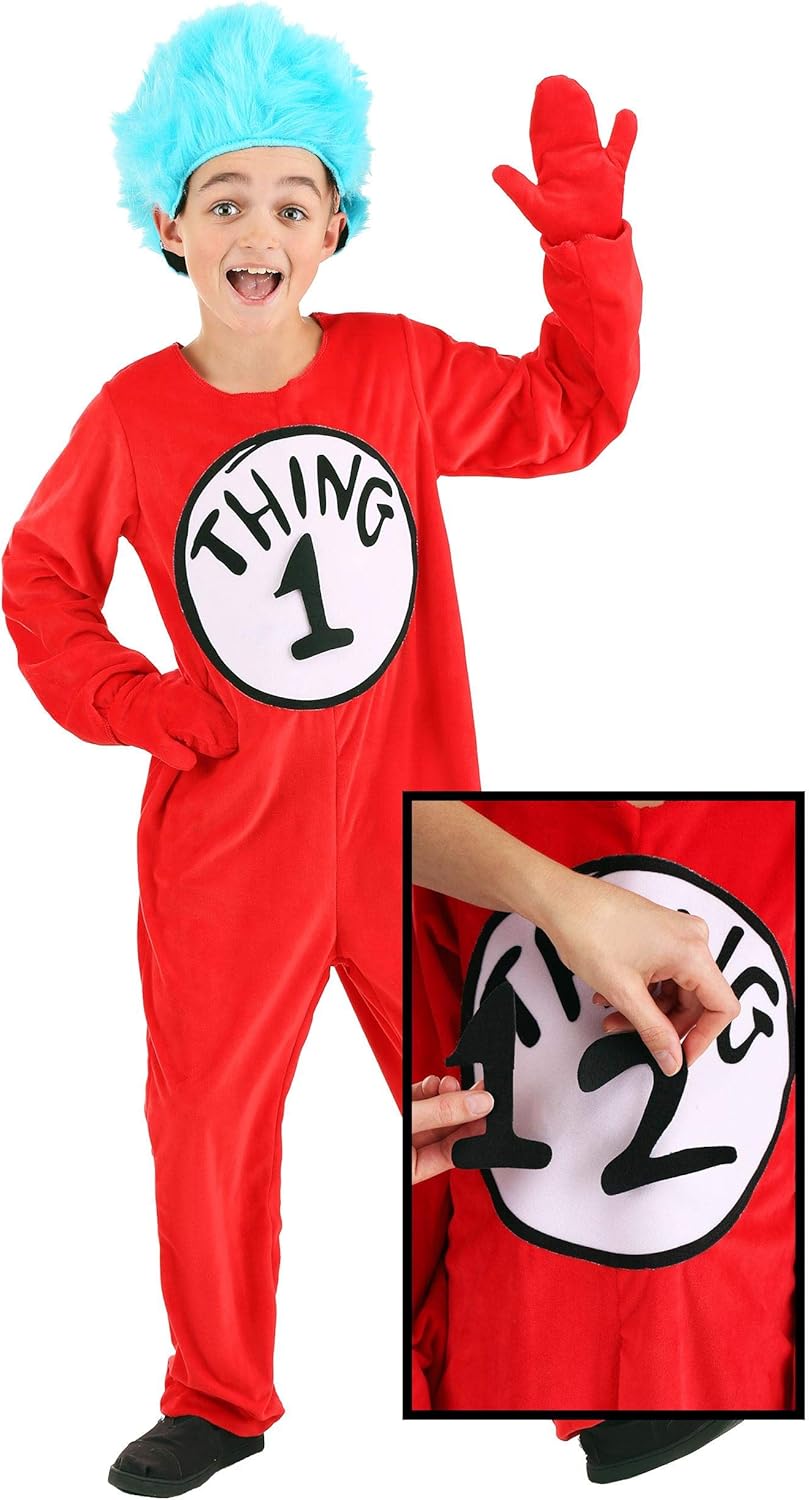 Dr Seuss Thing 1 Thing 2 Costume - X-Large - Red
