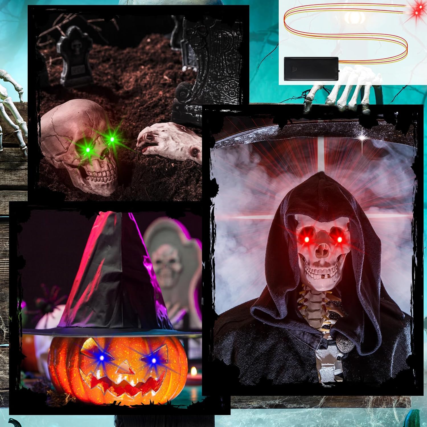 8Pack Halloween Glowing LED Eyes for Mask