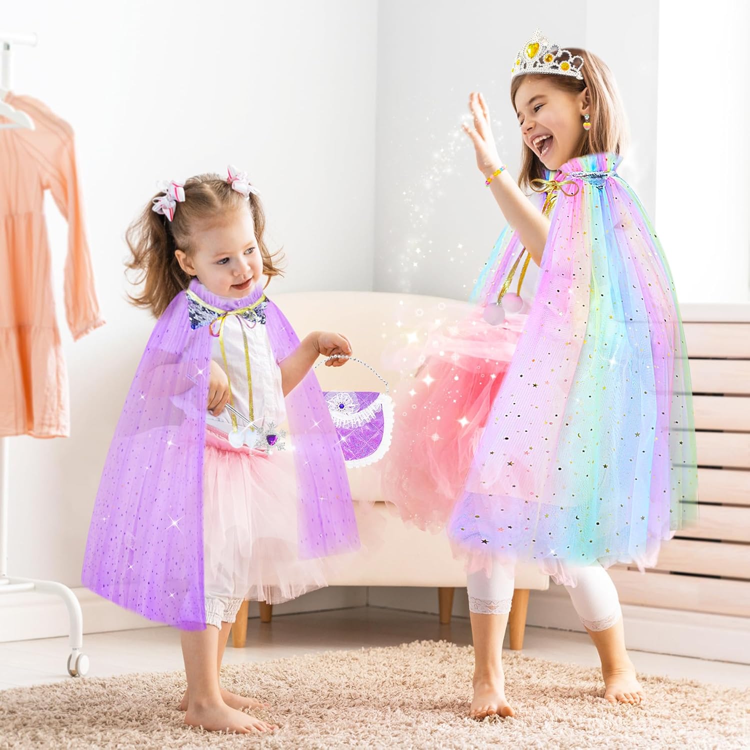 Esvaiy Princess Dress-Up Clothes Cape Set for Girls