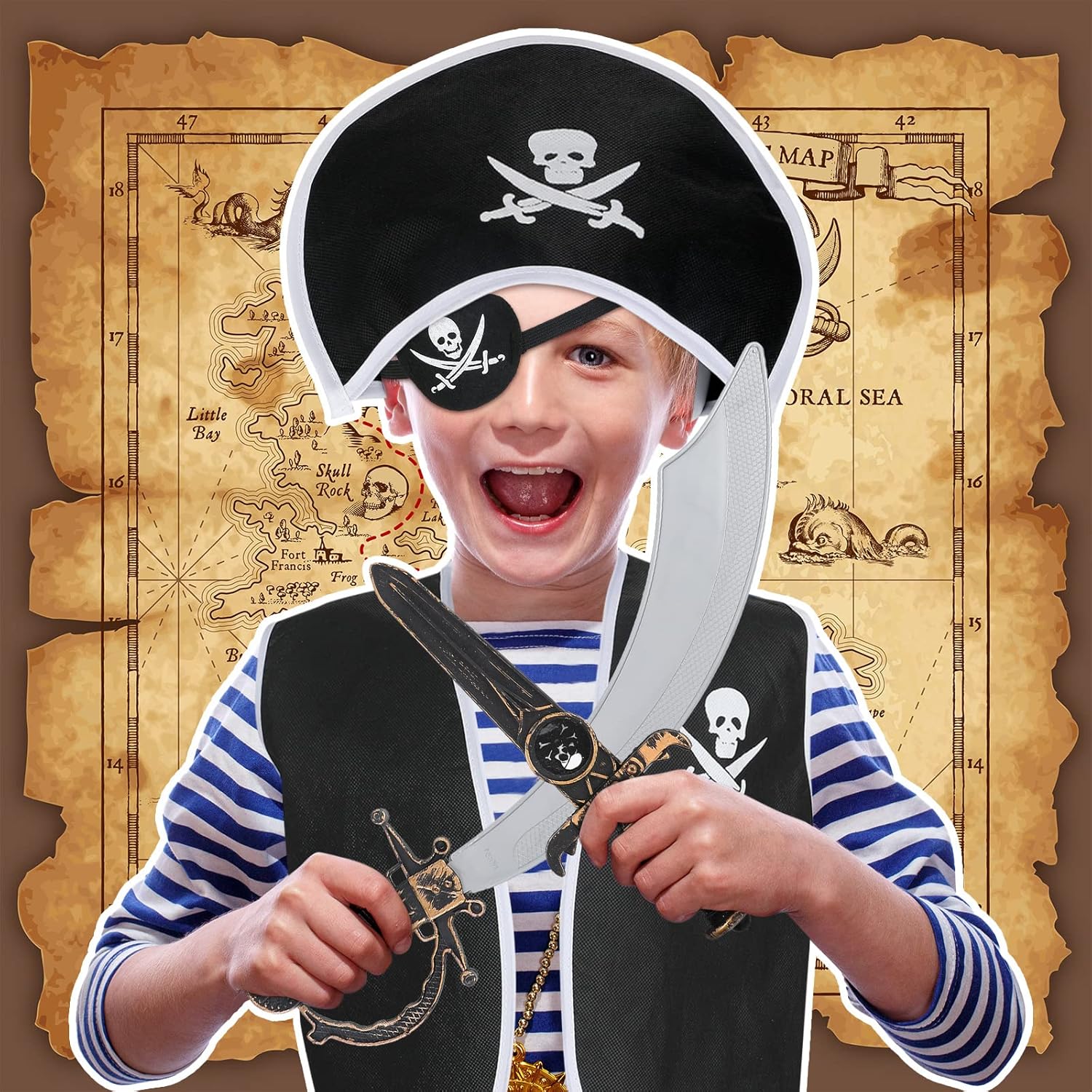 Bencailor Halloween Pirate Costume Accessories Set for Kids