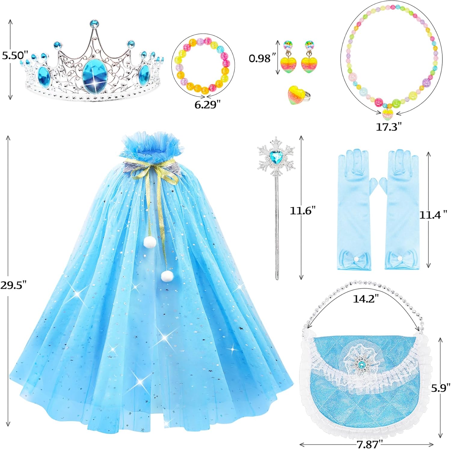 Esvaiy Princess Dress-Up Clothes Cape Set for Girls