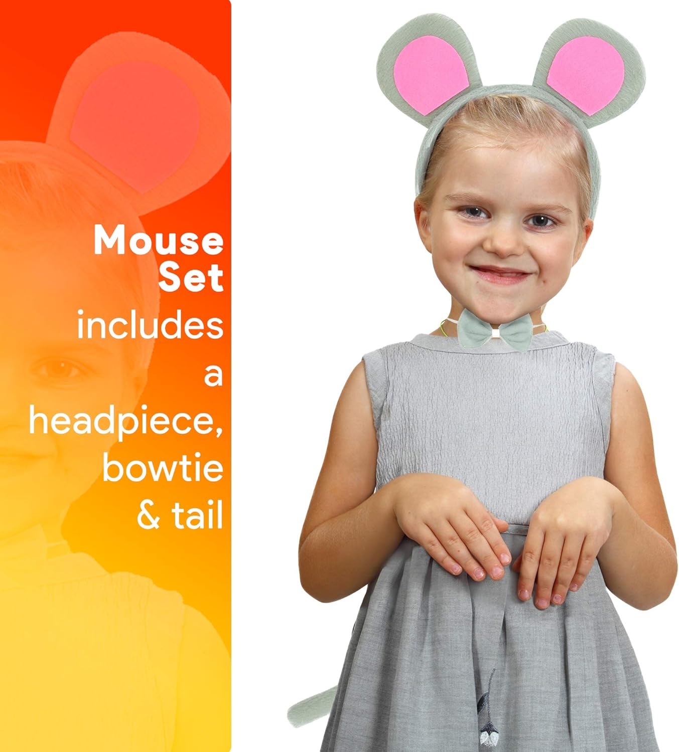 Skeulateen Mouse Costume Accessories - Ears Bow Tie and Tail for Toddlers