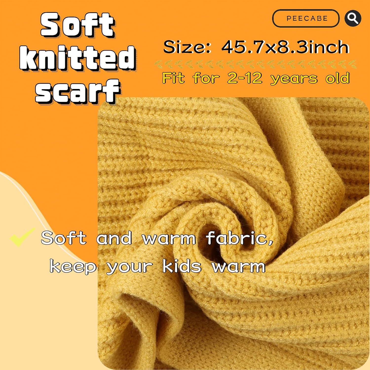Peecabe Kids Neck Warmer Soft snug in Winter