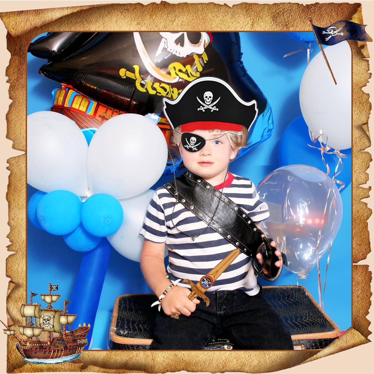 Glow-in-the-Dark Pirate Accessories Kids Costume Party Set
