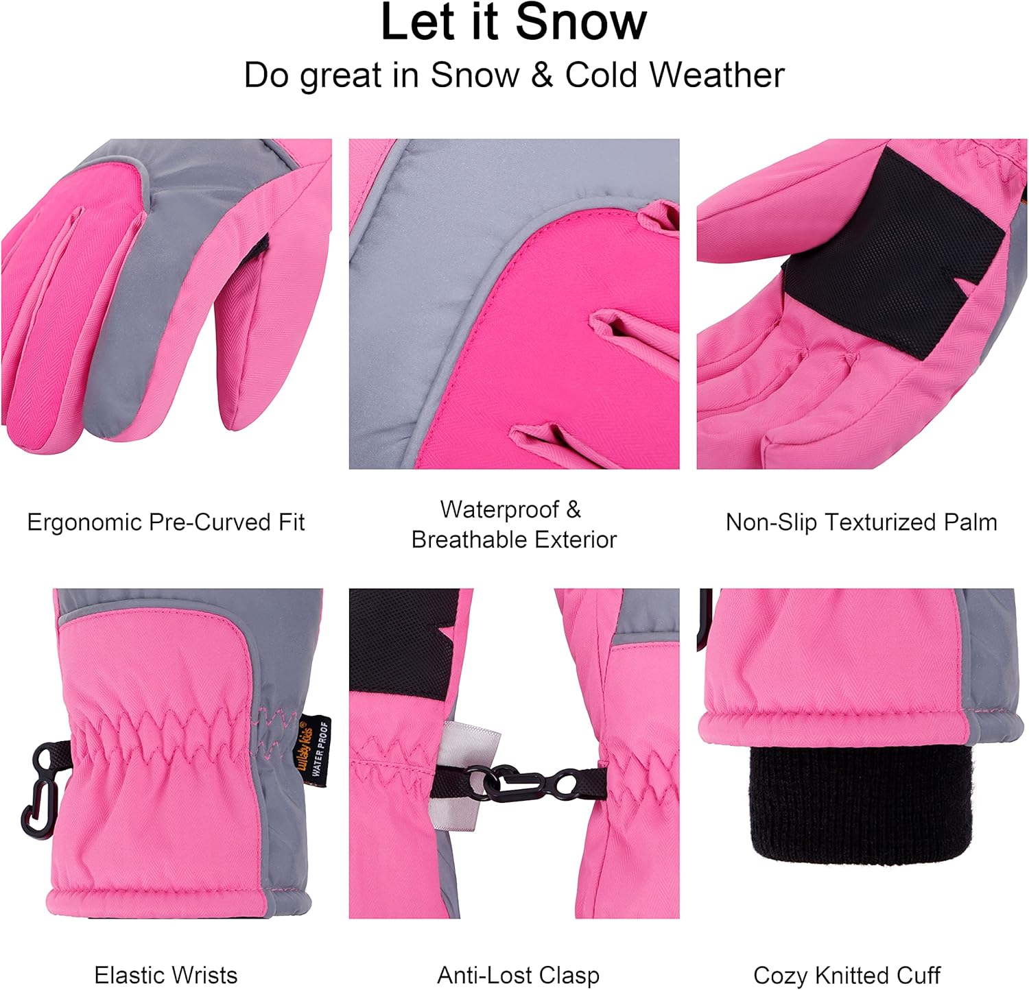 LULLABY KIDS - Cotton Kids Windproof Waterproof Snow Ski Gloves