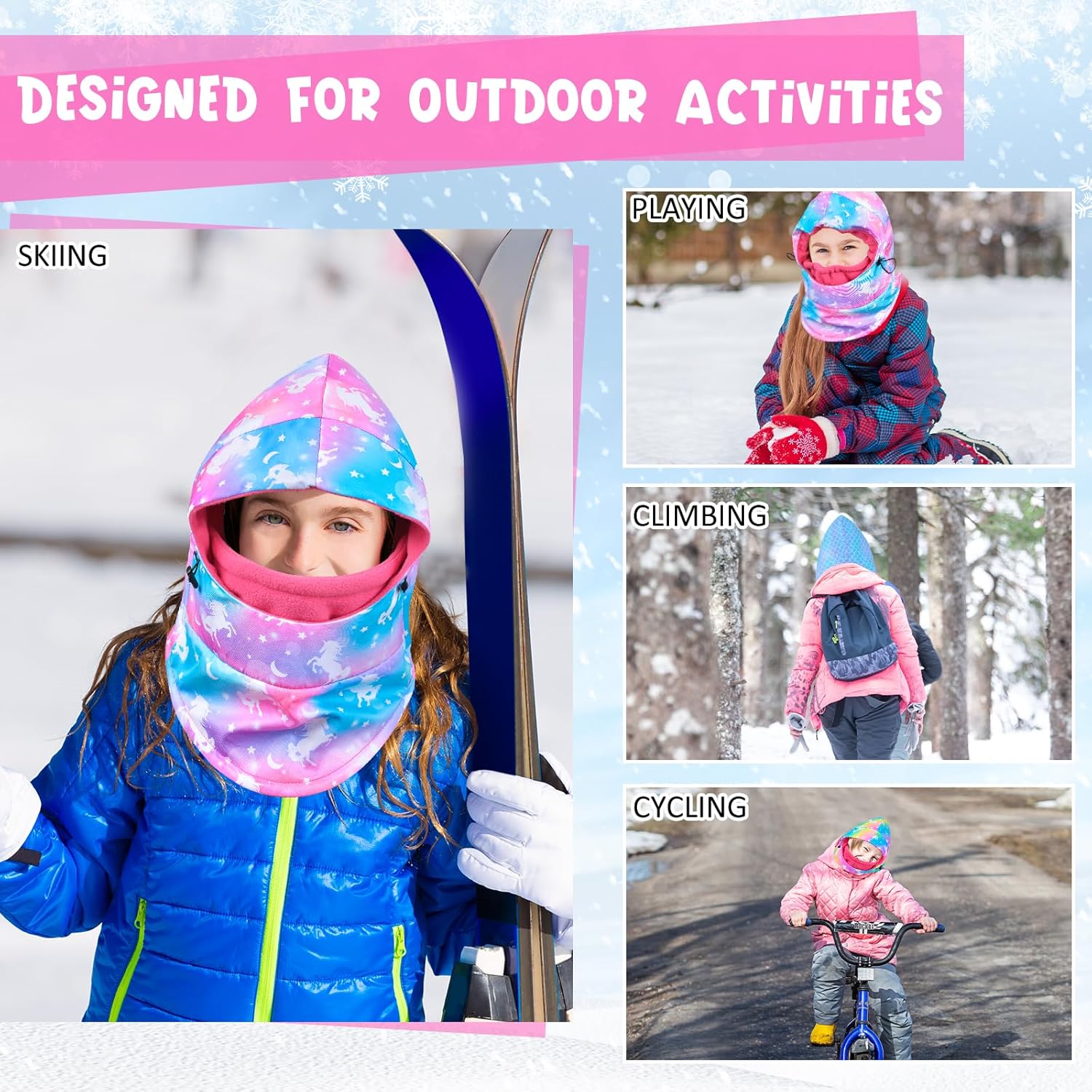 Kids Winter Ski Mask Balaclava Reduces Cold Wind