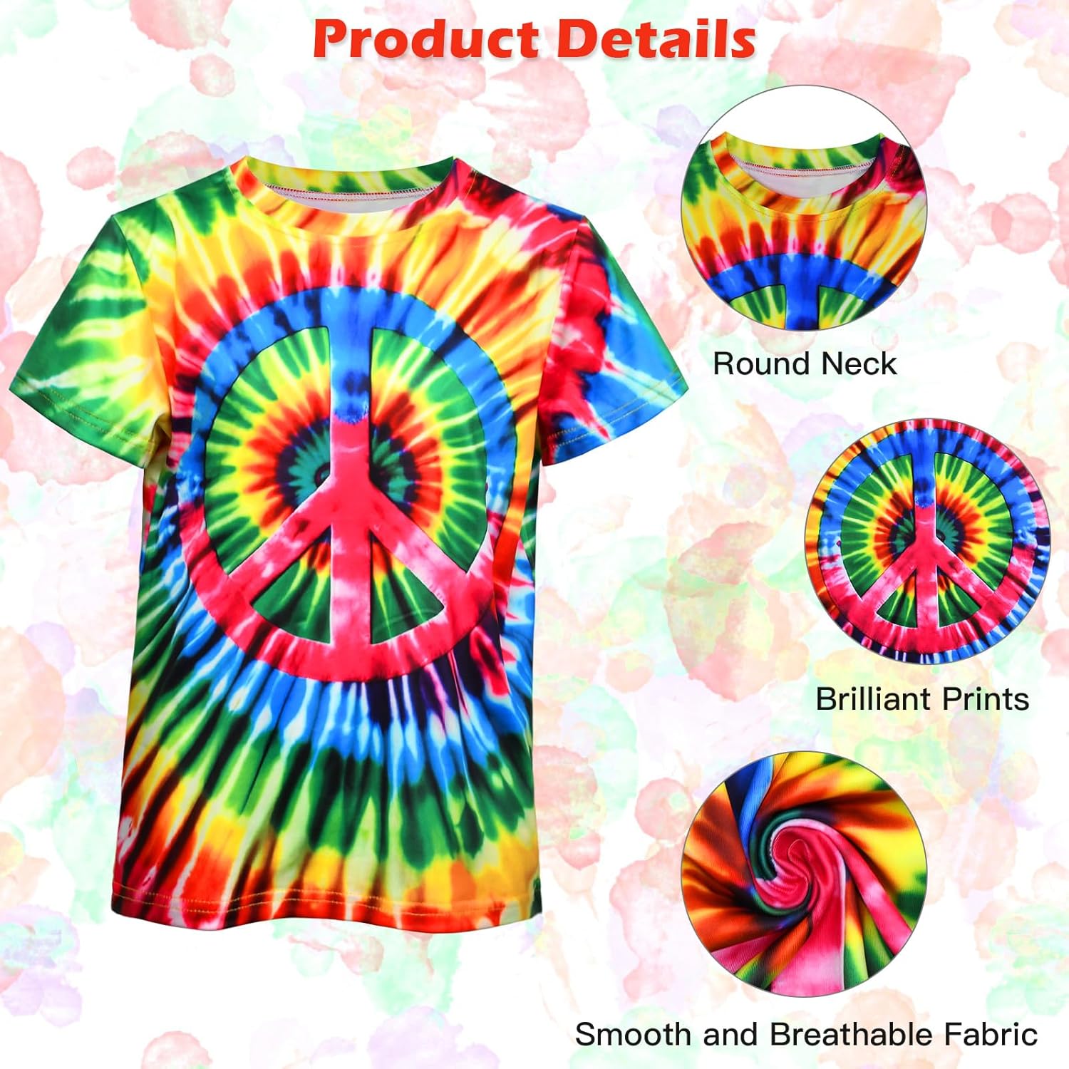 Boys Hippie Costume 4Pcs Set for Halloween Party