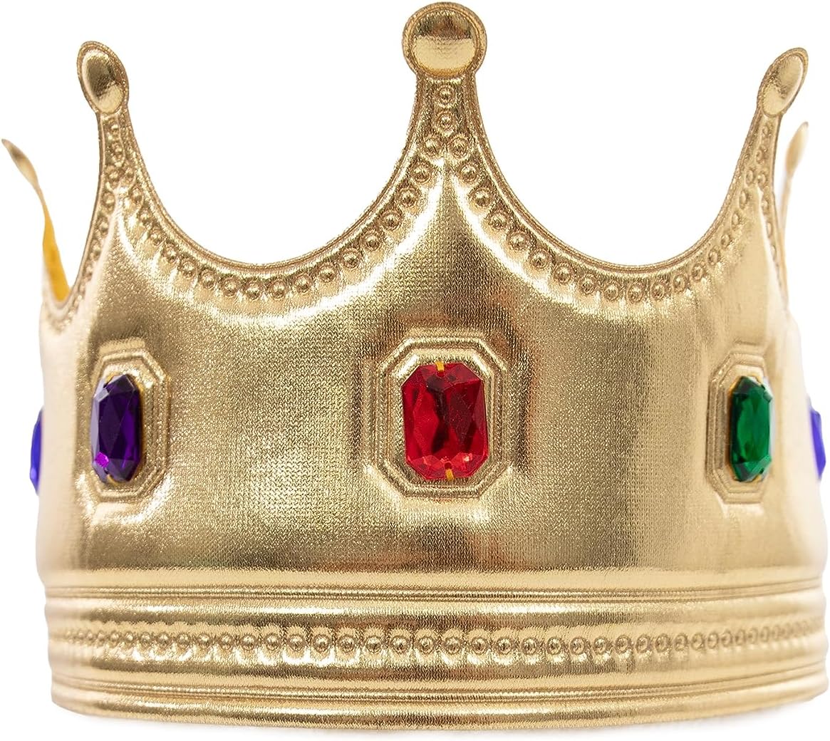 Soft Golden Prince King Crowns Dress Up Costume Accessory