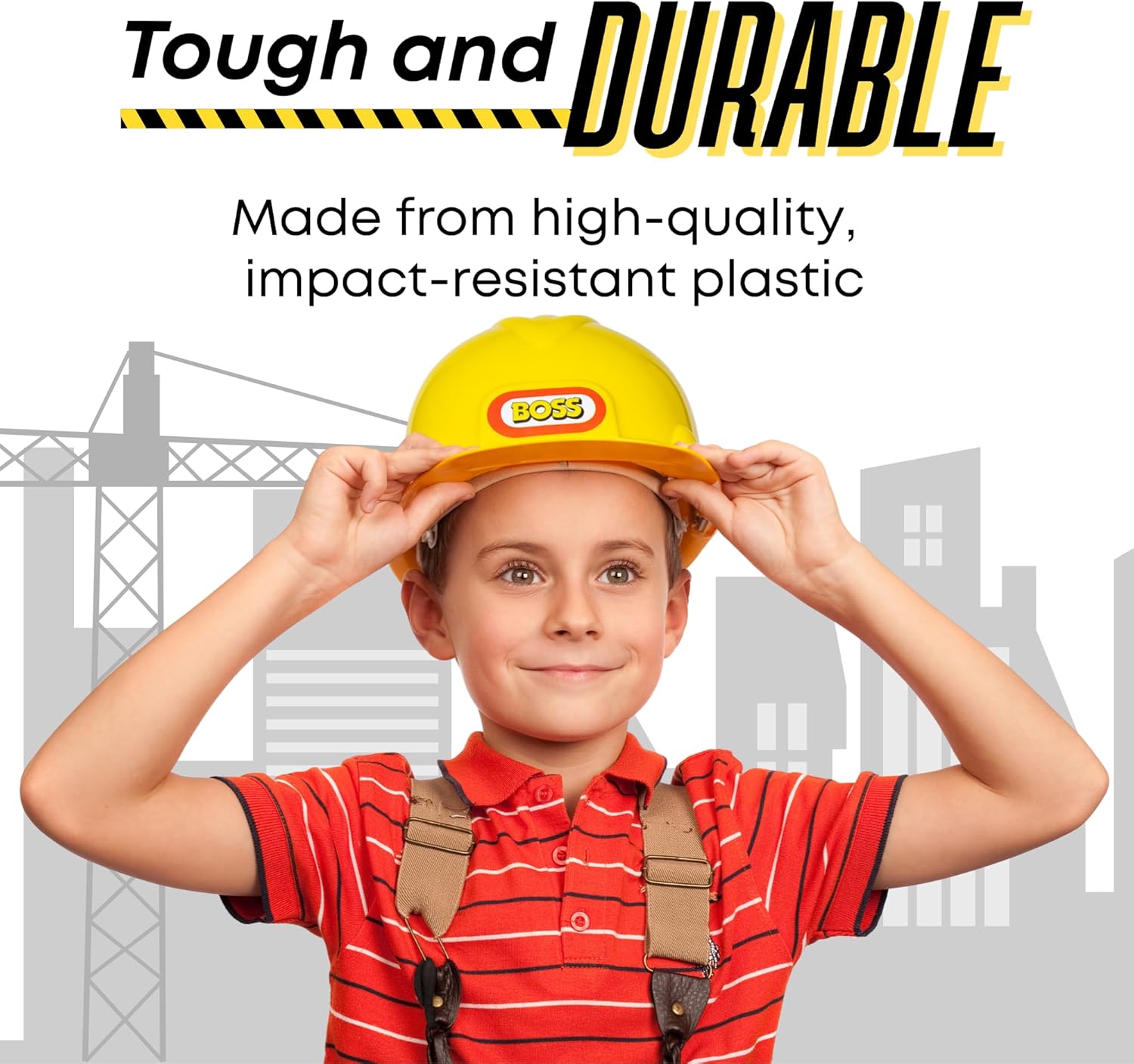 Dress Up America Kids Construction Hard Hat - Yellow Adjustable Helmet for Toddlers