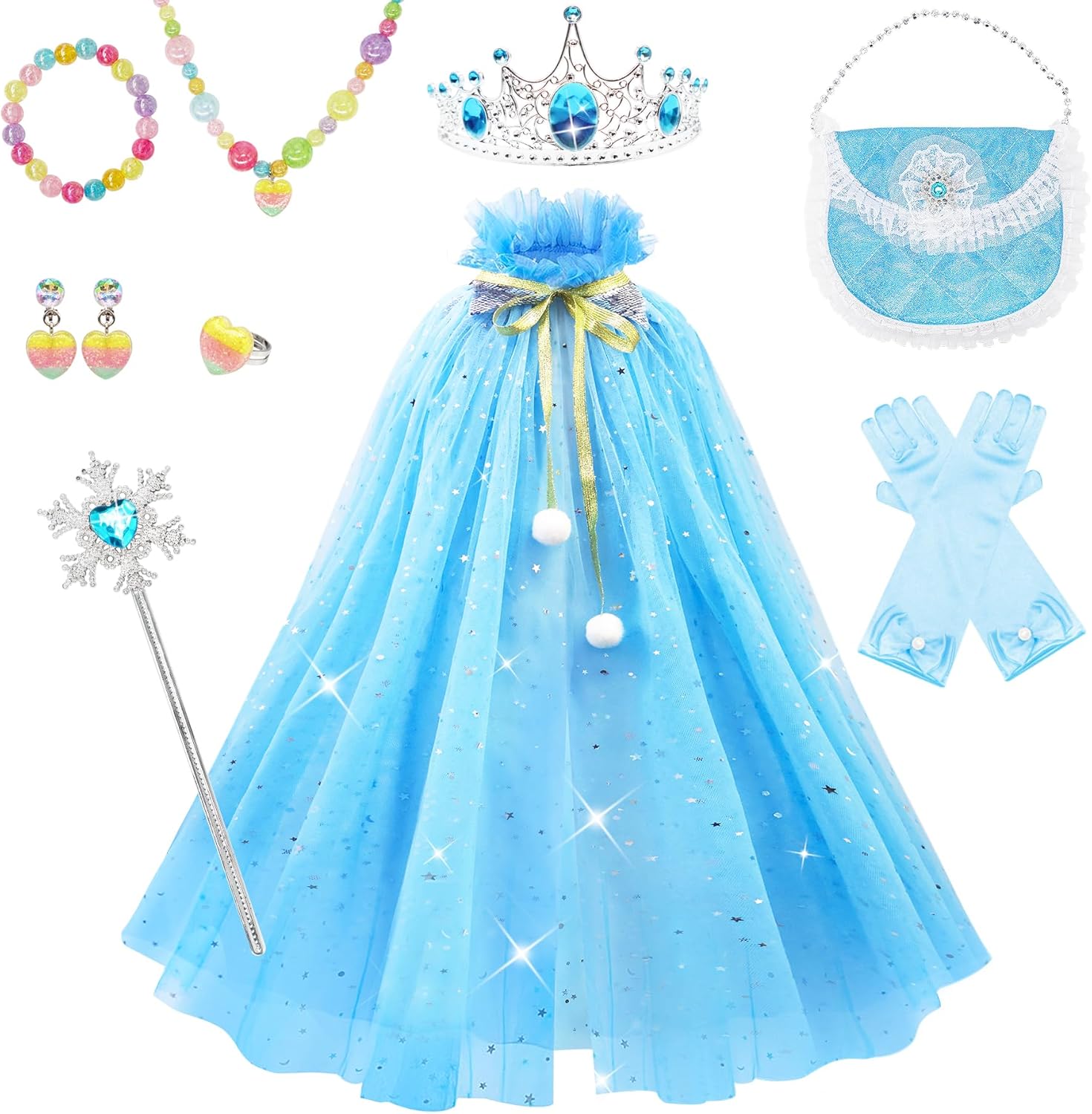Esvaiy Princess Dress-Up Clothes Cape Set for Girls