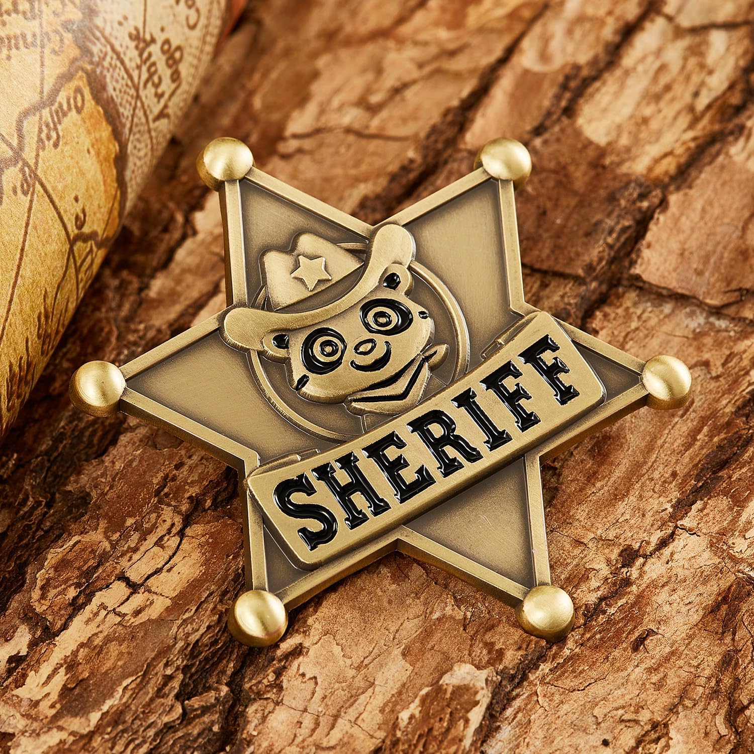 Sheriff KidsBadge with Safe Raccoon Design