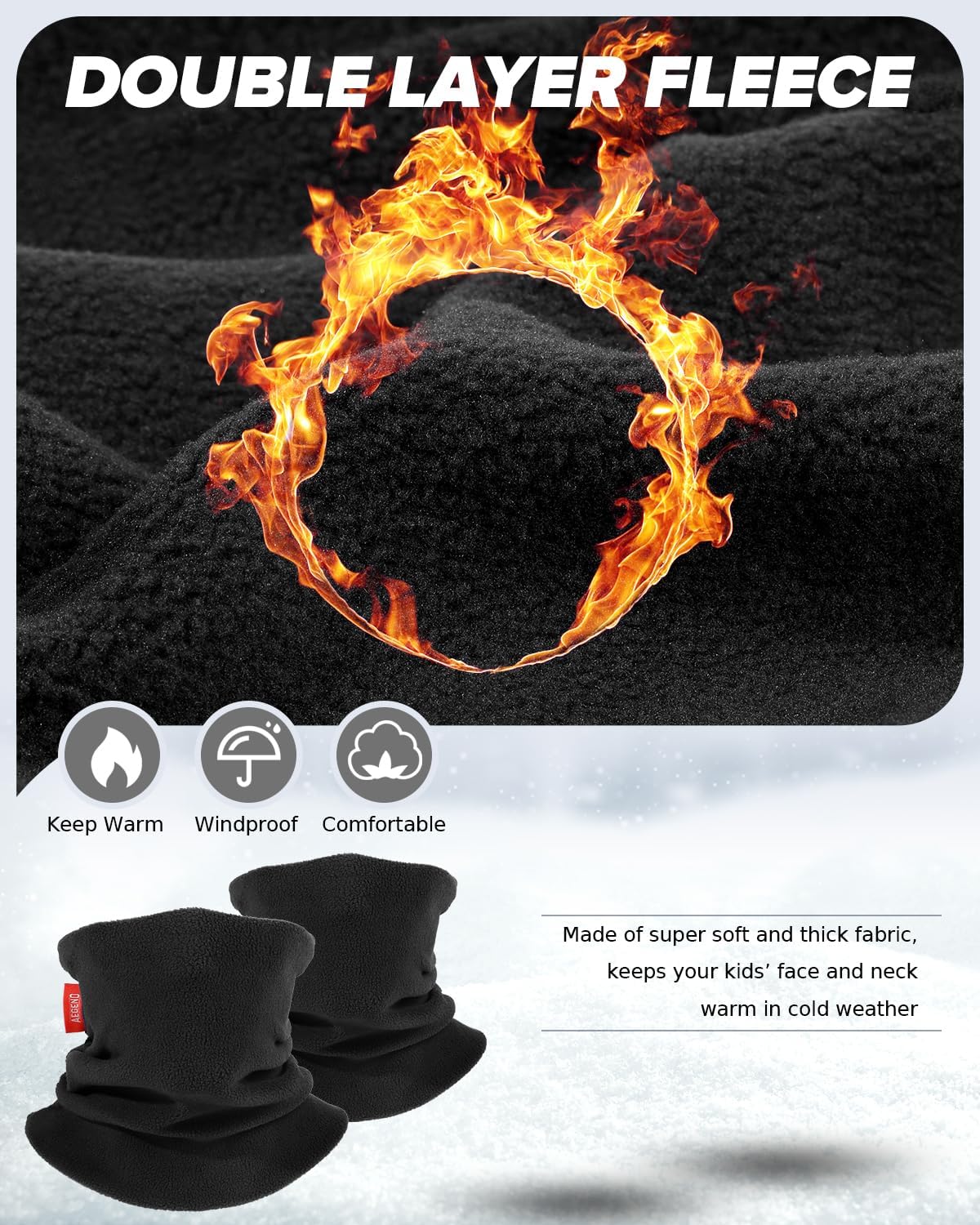 Aegend Kids Neck Warmer 2 Pack
