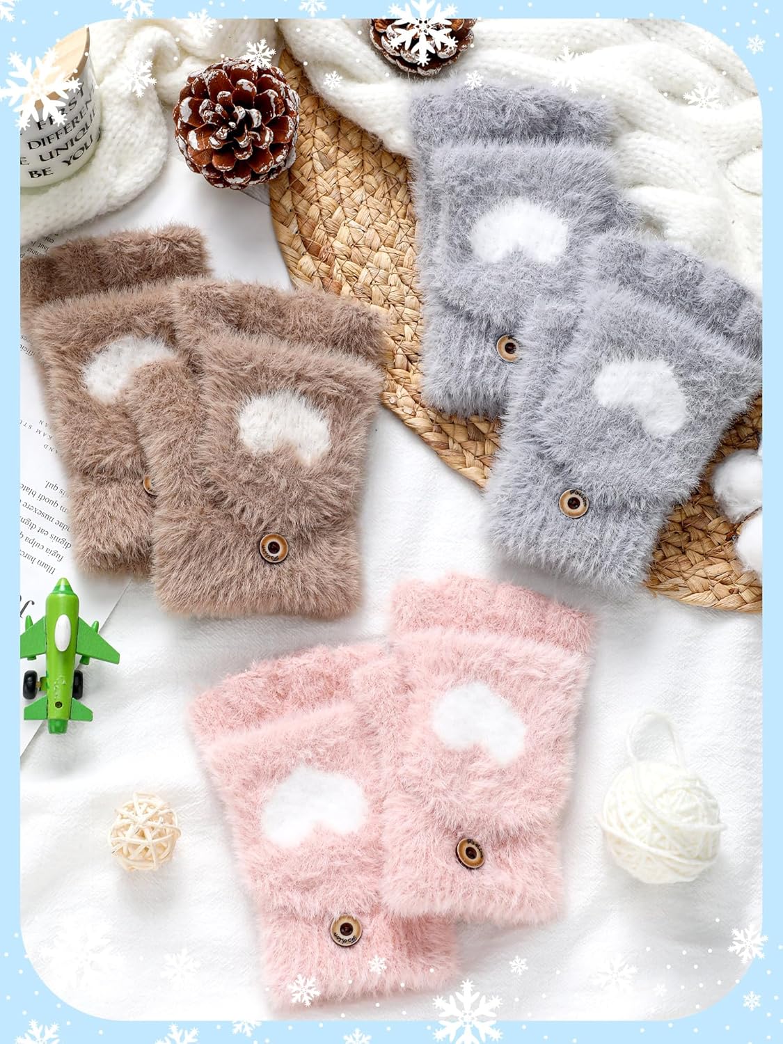 Geyoga 3 Pair Kid-Fingerless Gloves