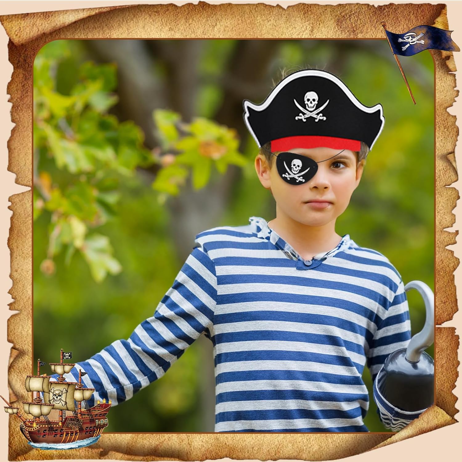 Glow-in-the-Dark Pirate Accessories Kids Costume Party Set