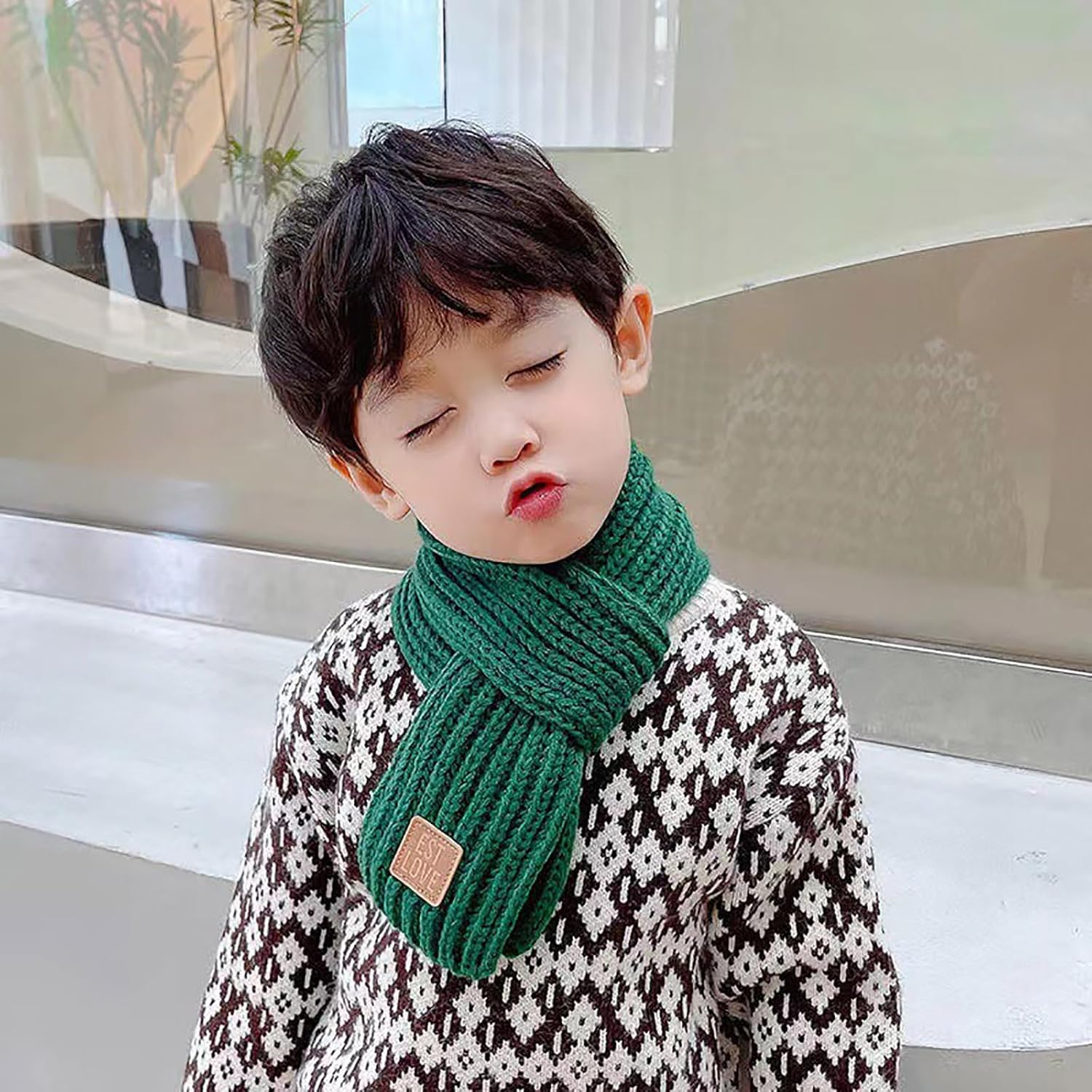 Bearun Kids Knit Scarf Cozy Winter Accessories for Kids