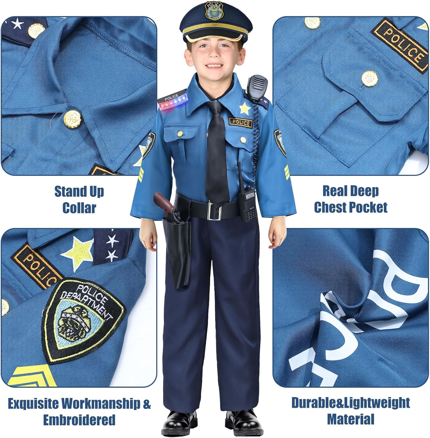 GC 15PCS Kids Police Officer Costume Set