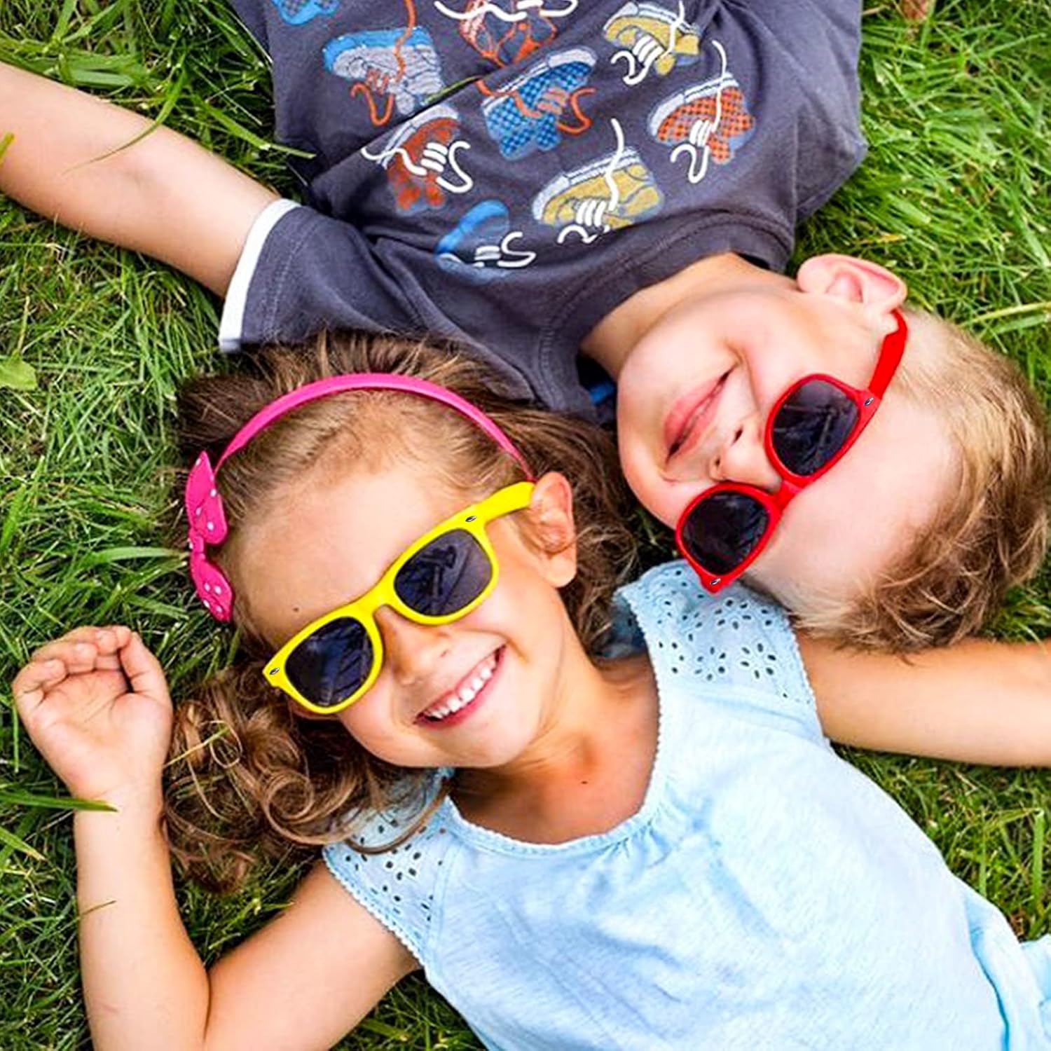 SUNOVELTIES 12-Pack Kids Vibrant Retro Sunglasses Perfect for Parties and Outfits