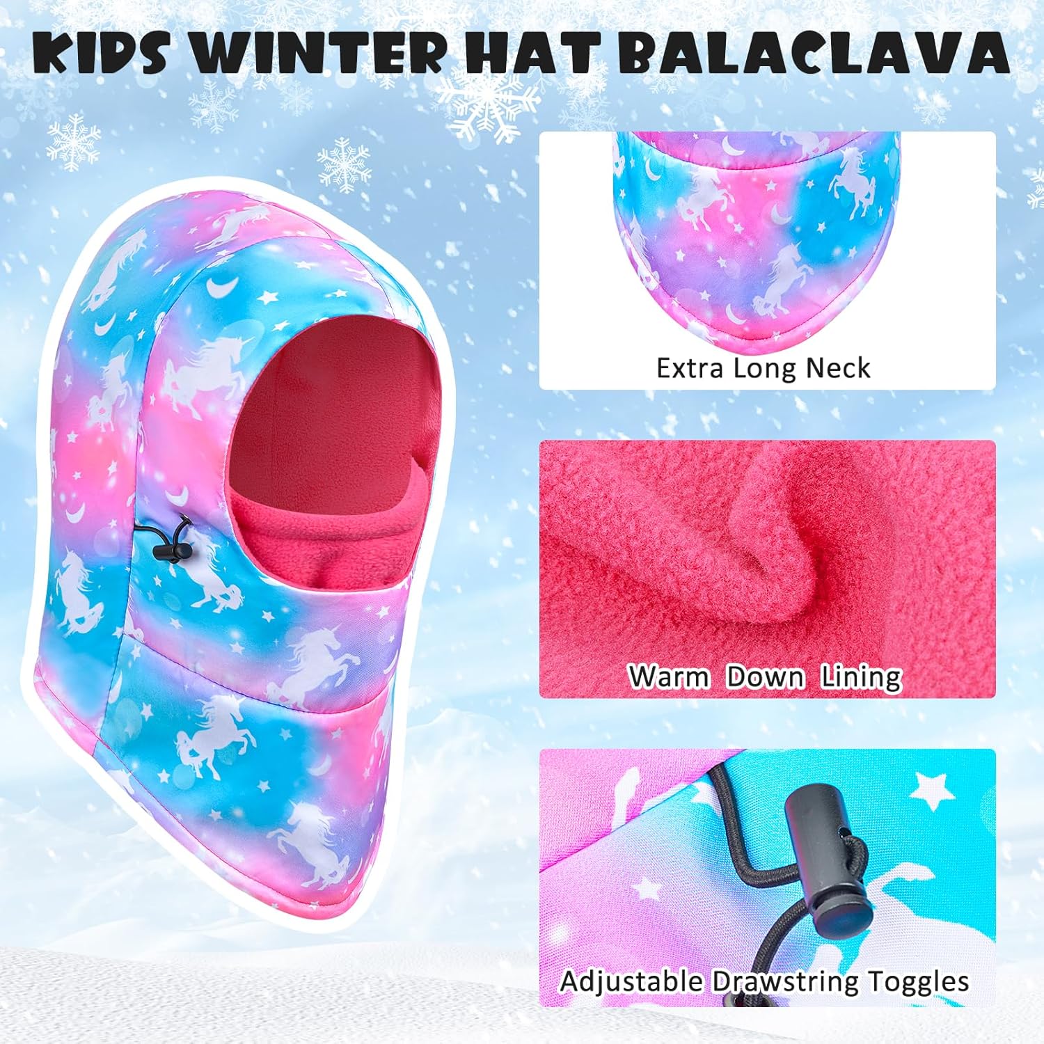 Kids Winter Ski Mask Balaclava Reduces Cold Wind