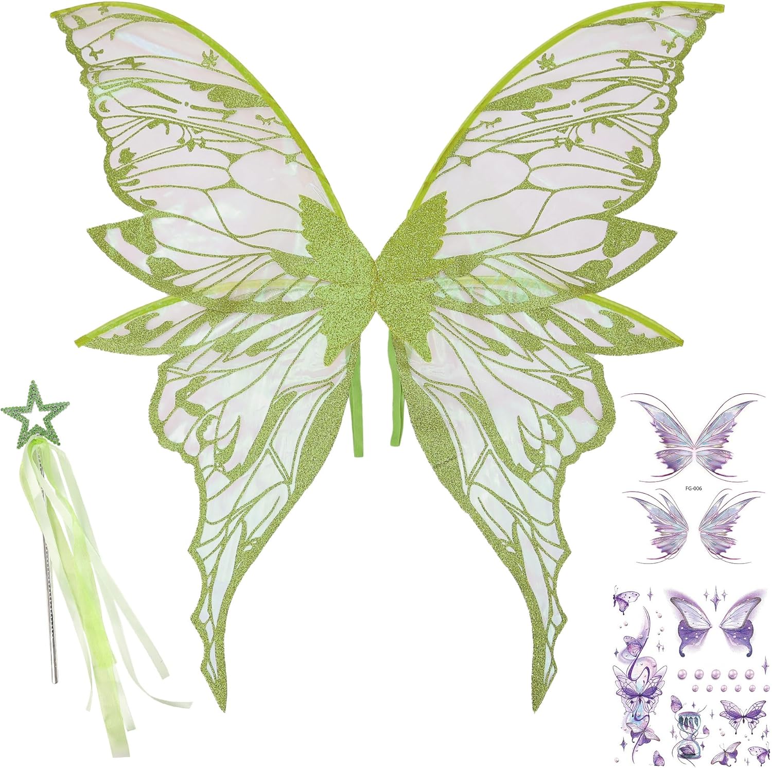 Fairy Wings Costume Set for Adults Halloween Party Accessories