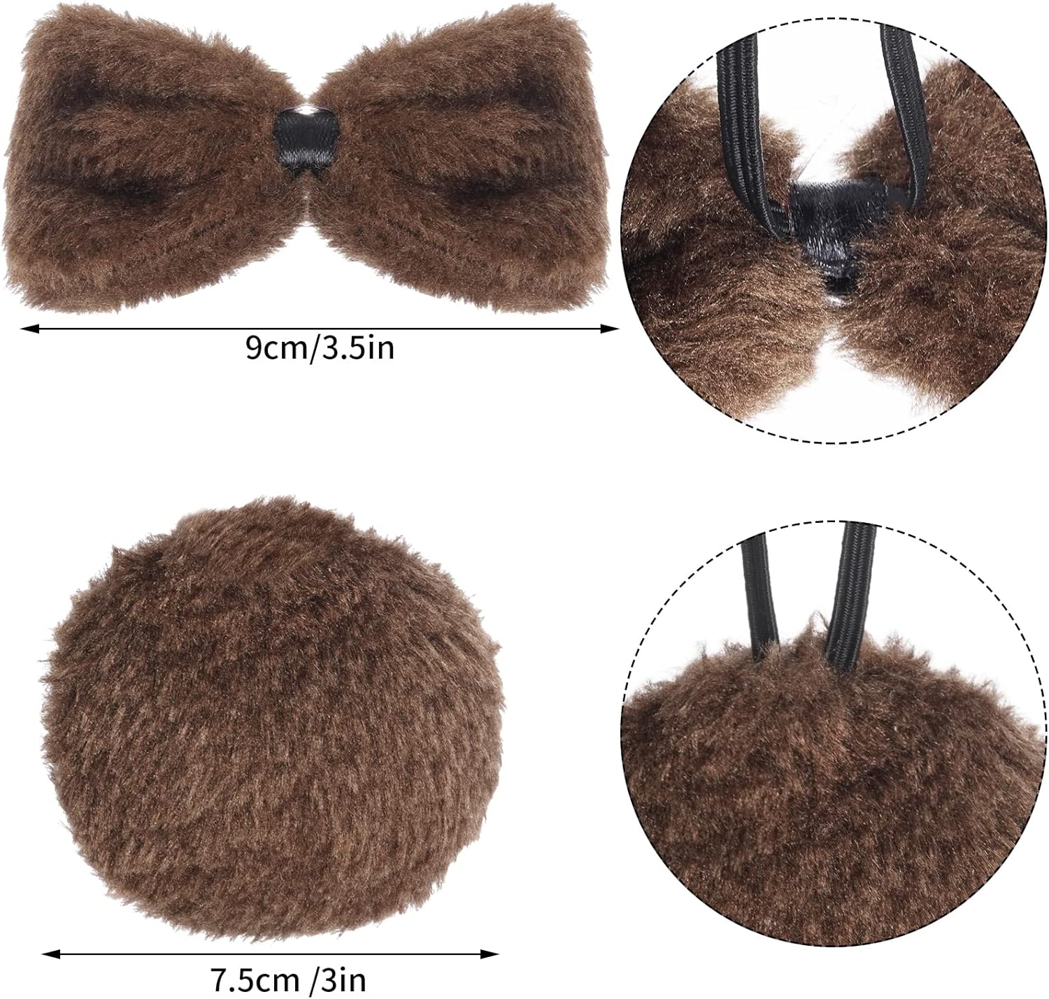 Kids Animal Brown Bear Costume Kit Halloween Party Accessories
