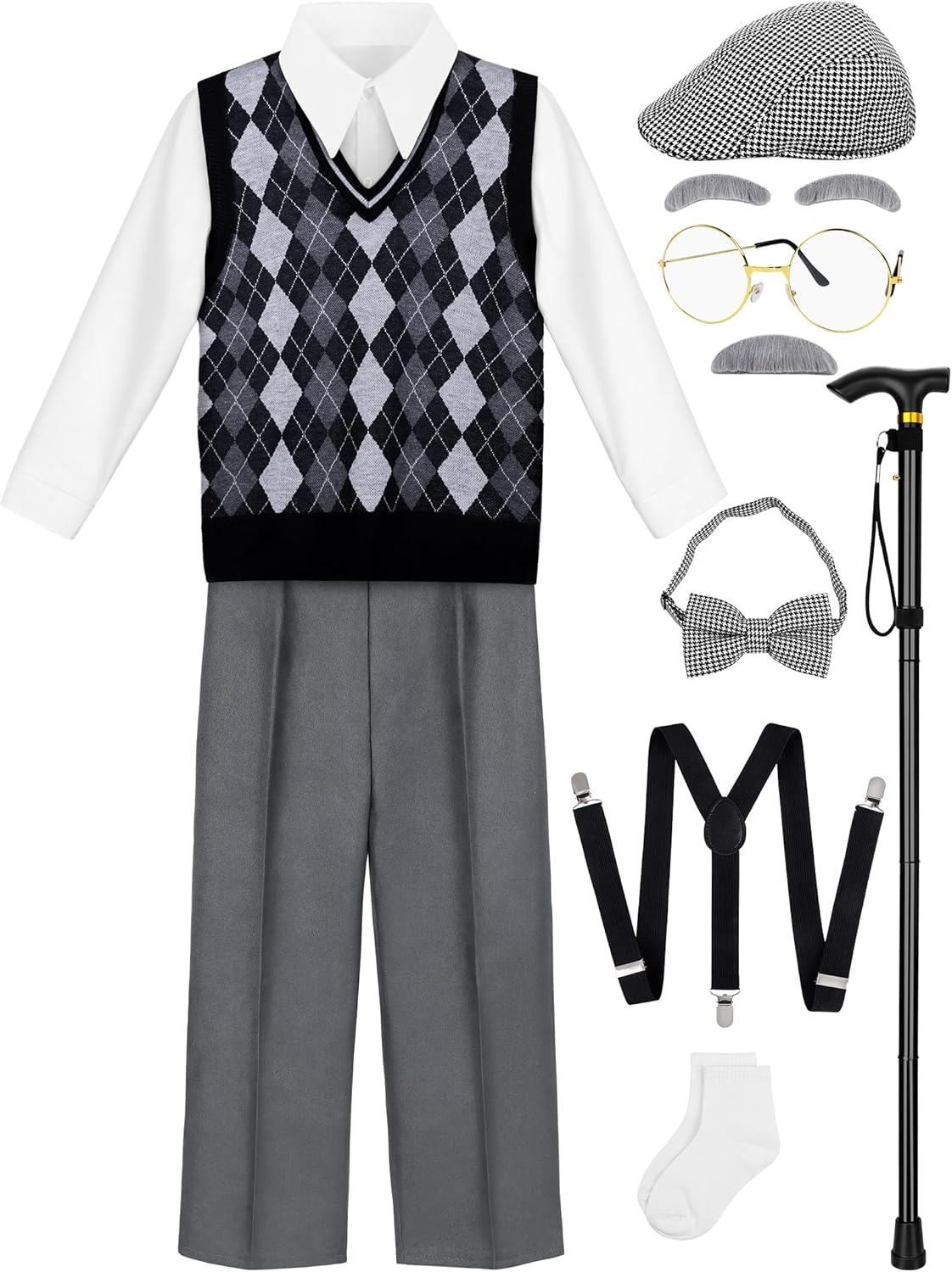 100 Days of School Grandpa Costume for Kids