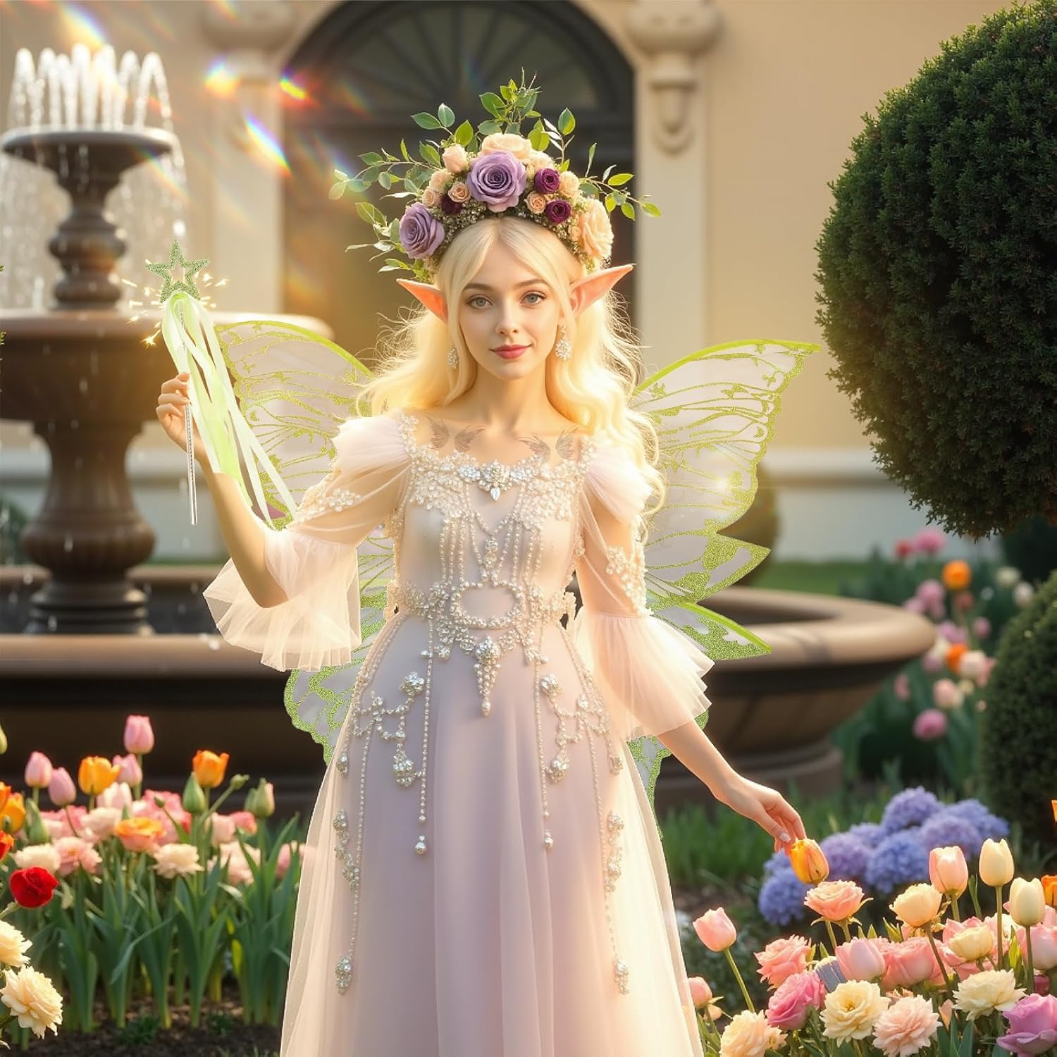 Fairy Wings Costume Set for Adults Halloween Party Accessories