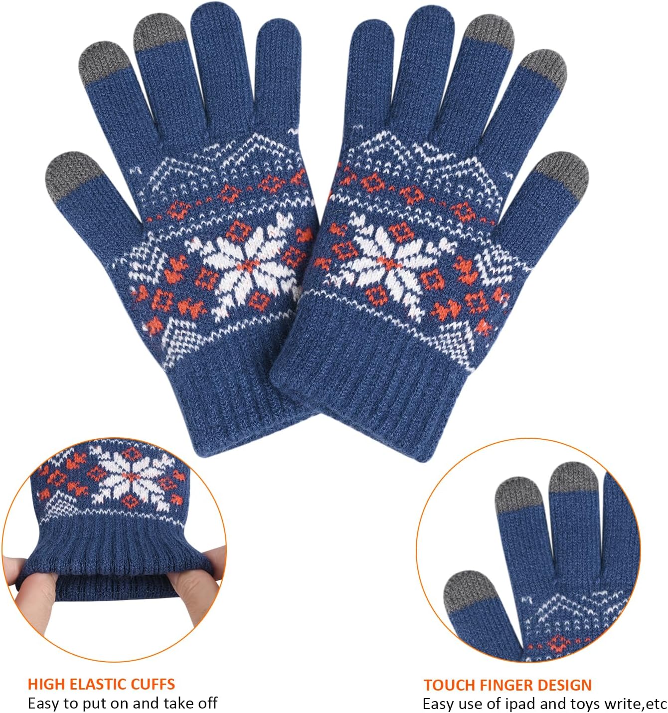 Kids Winter Knit Beanie Hat Scarf Gloves Set for Toddler Girls Boys