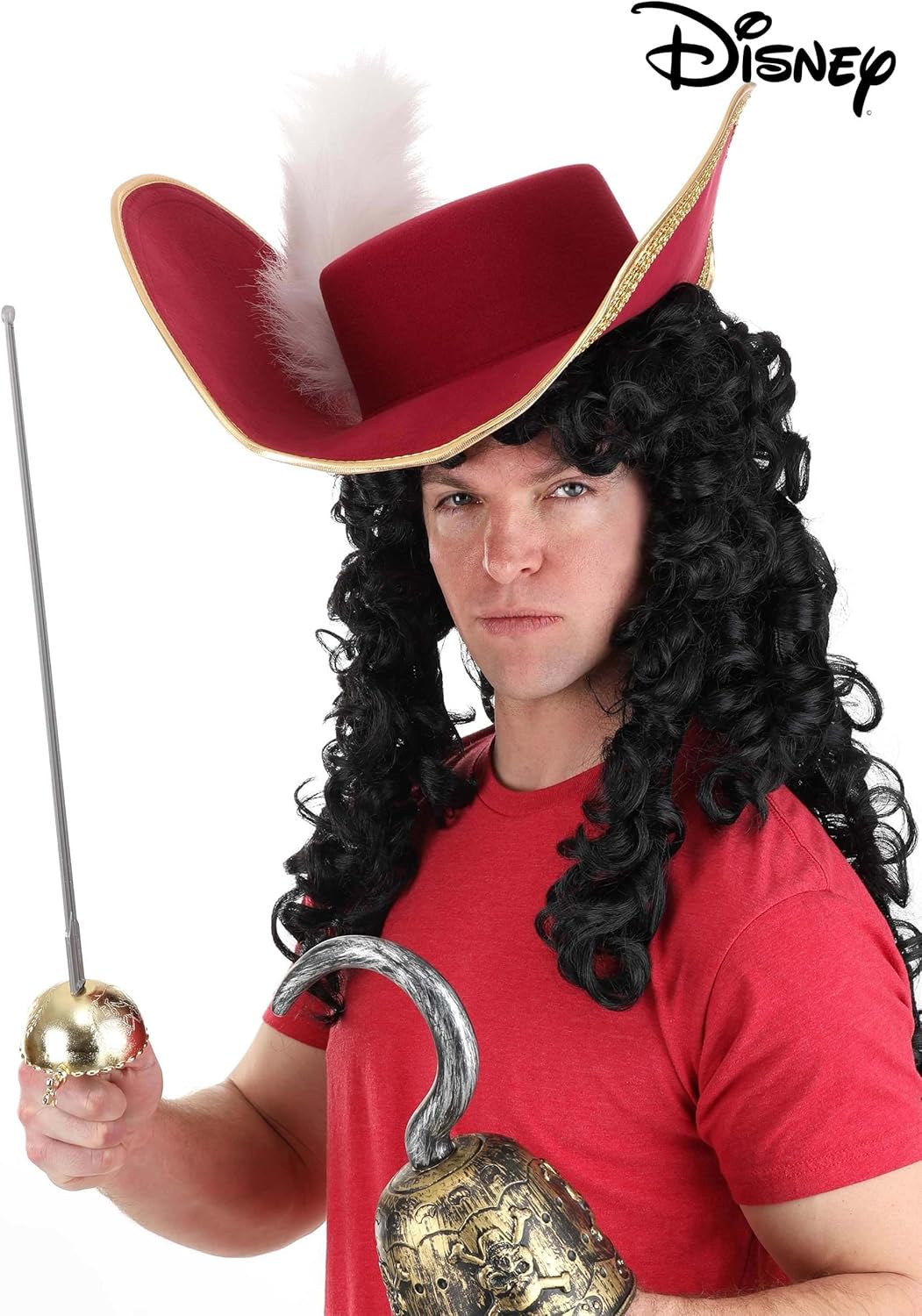 Great for Kids Captain Hooks Red Pirate Hat with Faux Fur
