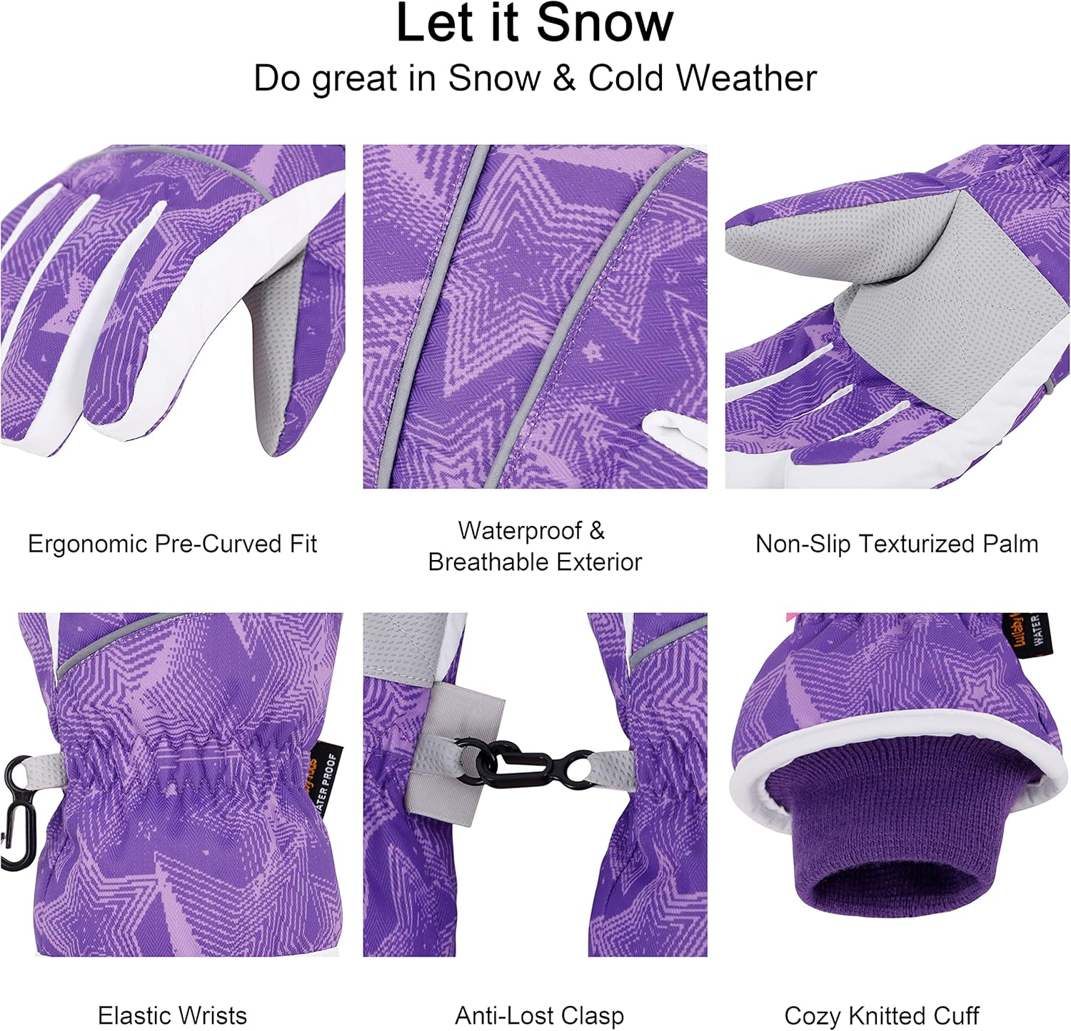 Lullaby Kids Cotton Snow Ski Gloves