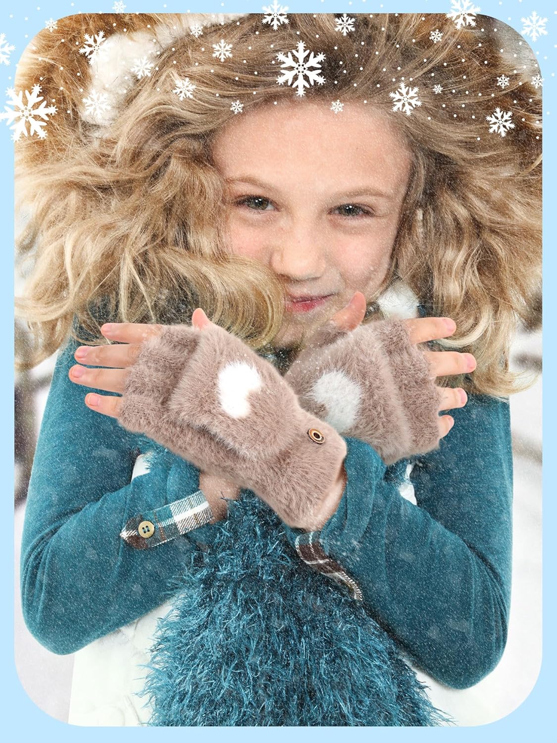 Geyoga 3 Pair Kid-Fingerless Gloves